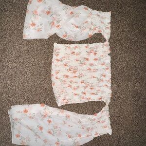 Windsor Pink Bubble Skirt Set with Smocked Details